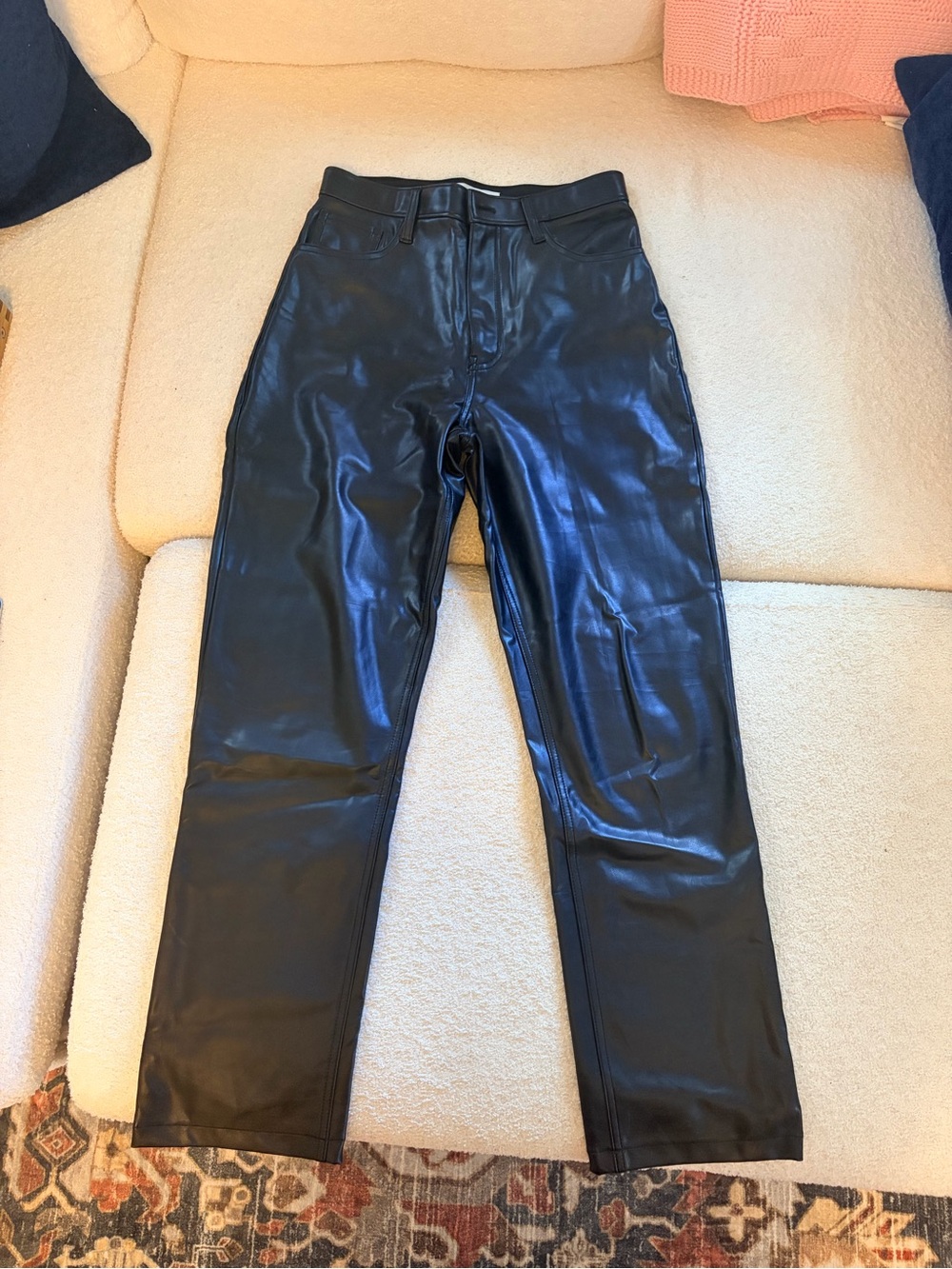 Abercrombie & Fitch Black Faux Leather Dress Pants